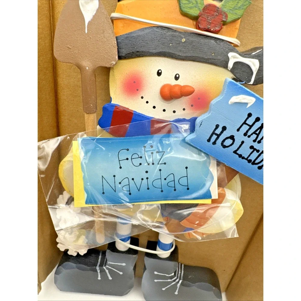 Avon Holiday Standees Snowman Figurine | 2004 Wooden Christmas Decor New‎ in Box
